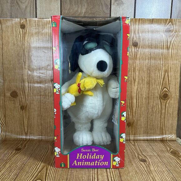 Snoopy Red Baron & Woodstock 1993 Santa’s Best Holiday Animation Christmas Decor - Picture 2 of 16